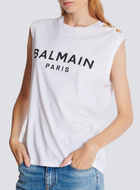Débardeur imprimé Balmain Paris - Blanc & Noir