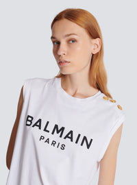 Débardeur imprimé balmain paris - Blanc & Noir