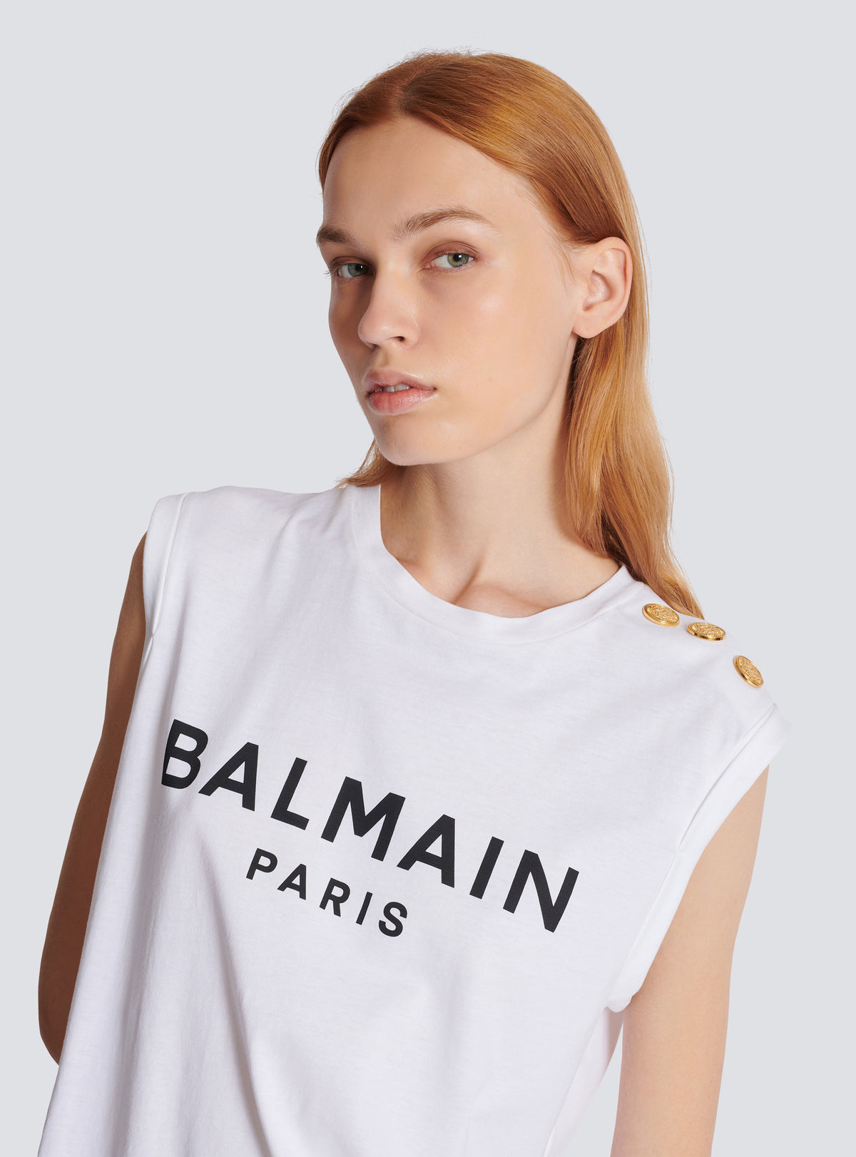 Débardeur imprimé balmain paris - Blanc & Noir
