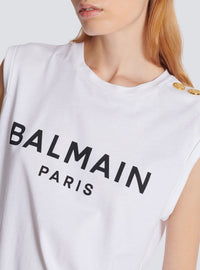 Débardeur imprimé Balmain Paris - Blanc & Noir