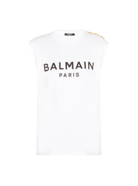 Débardeur imprimé Balmain Paris - Blanc & Noir