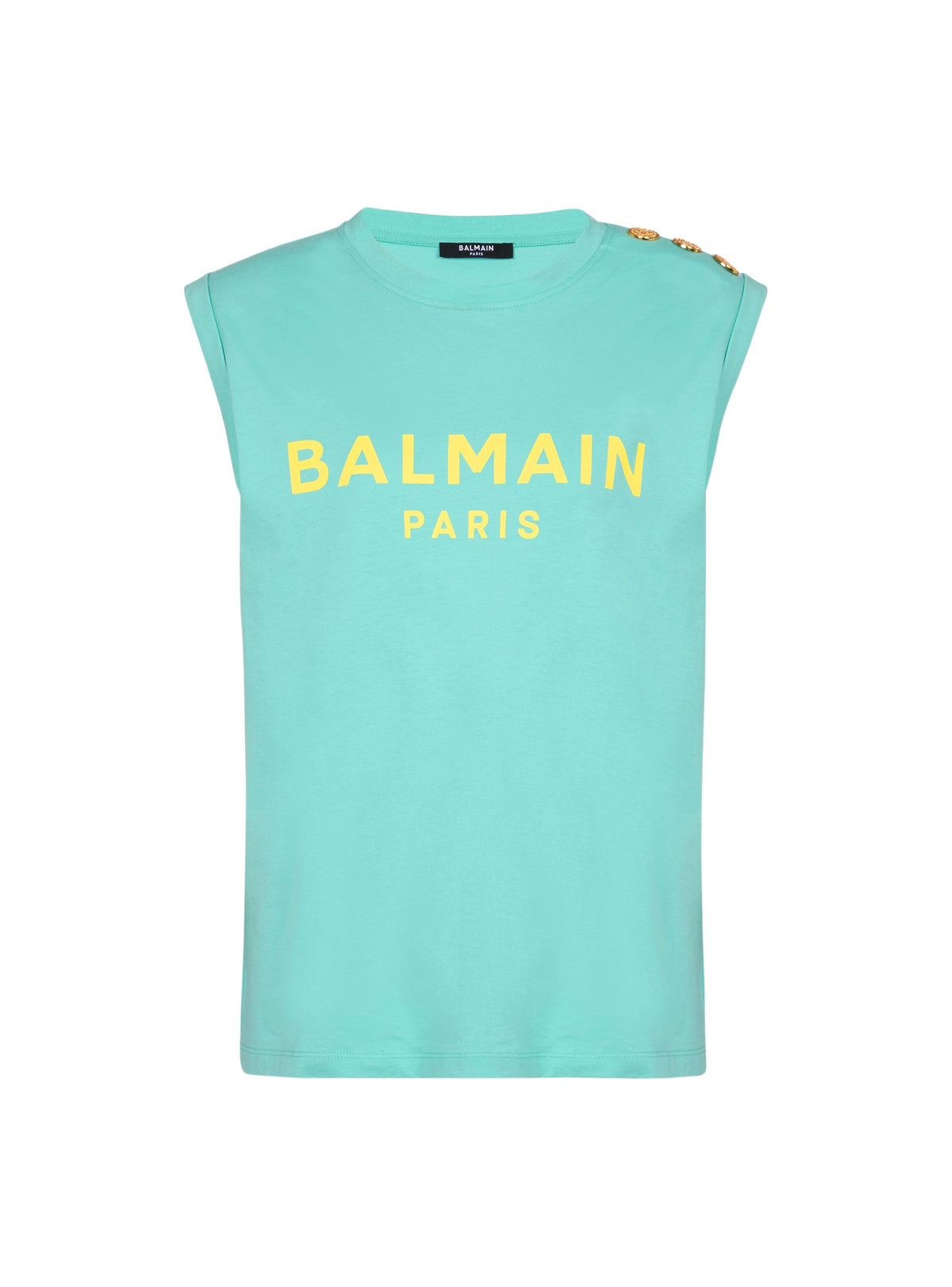 Débardeur imprimé Balmain Paris - Menthe & Jaune Citron