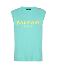 Débardeur imprimé balmain paris - Menthe &  Jaune Citron