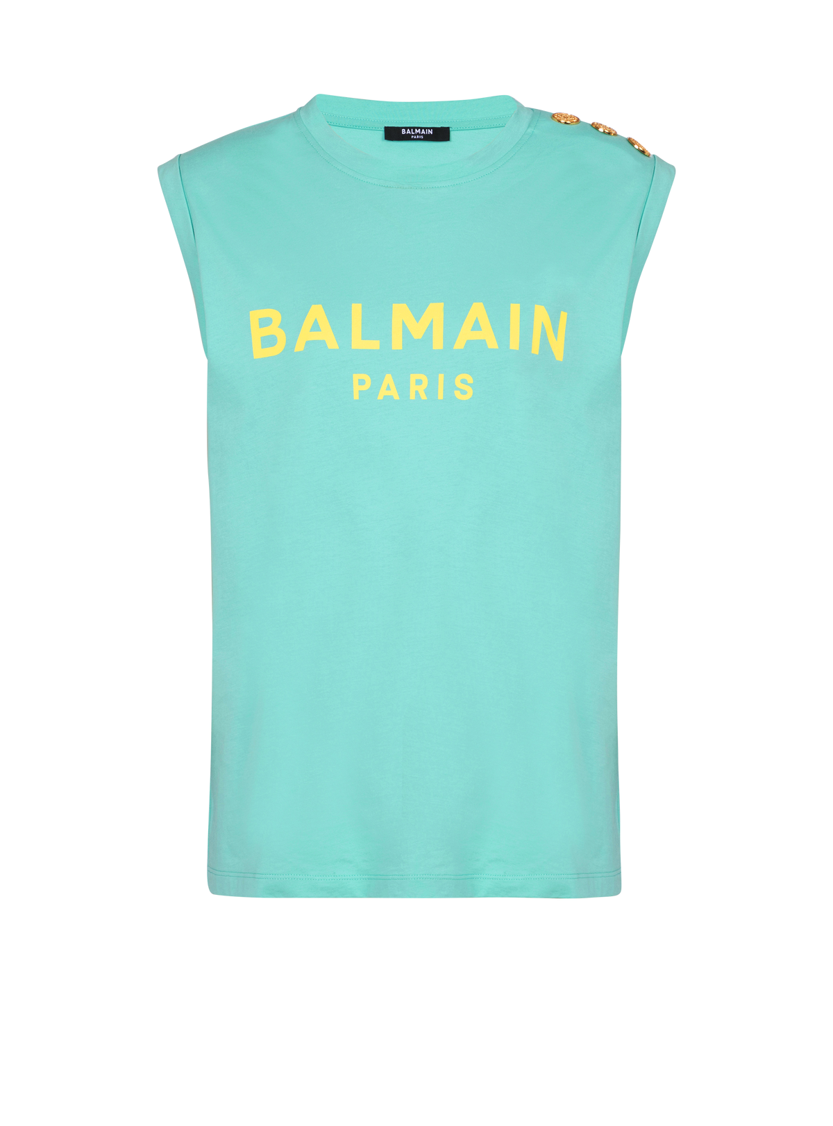 Débardeur imprimé balmain paris - Menthe &  Jaune Citron