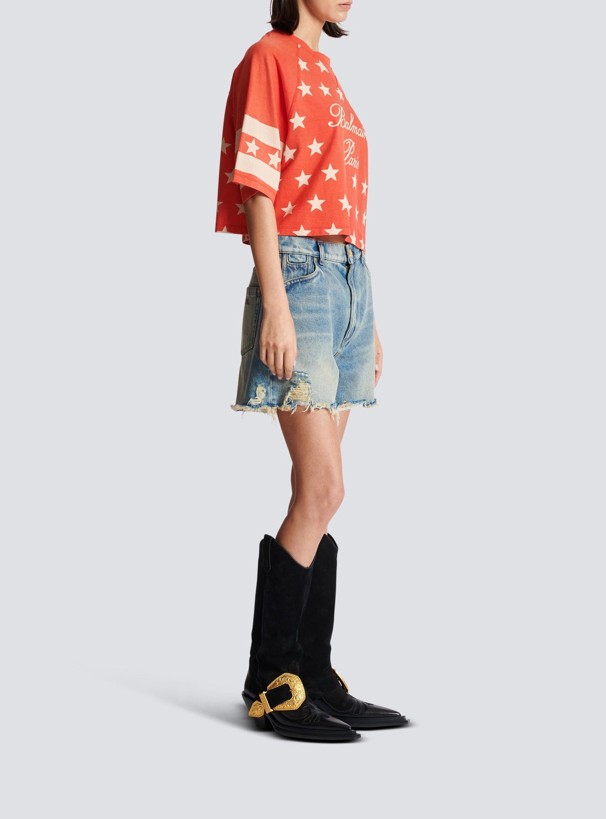 T-shirt Etoiles - Coquelicot & Crème