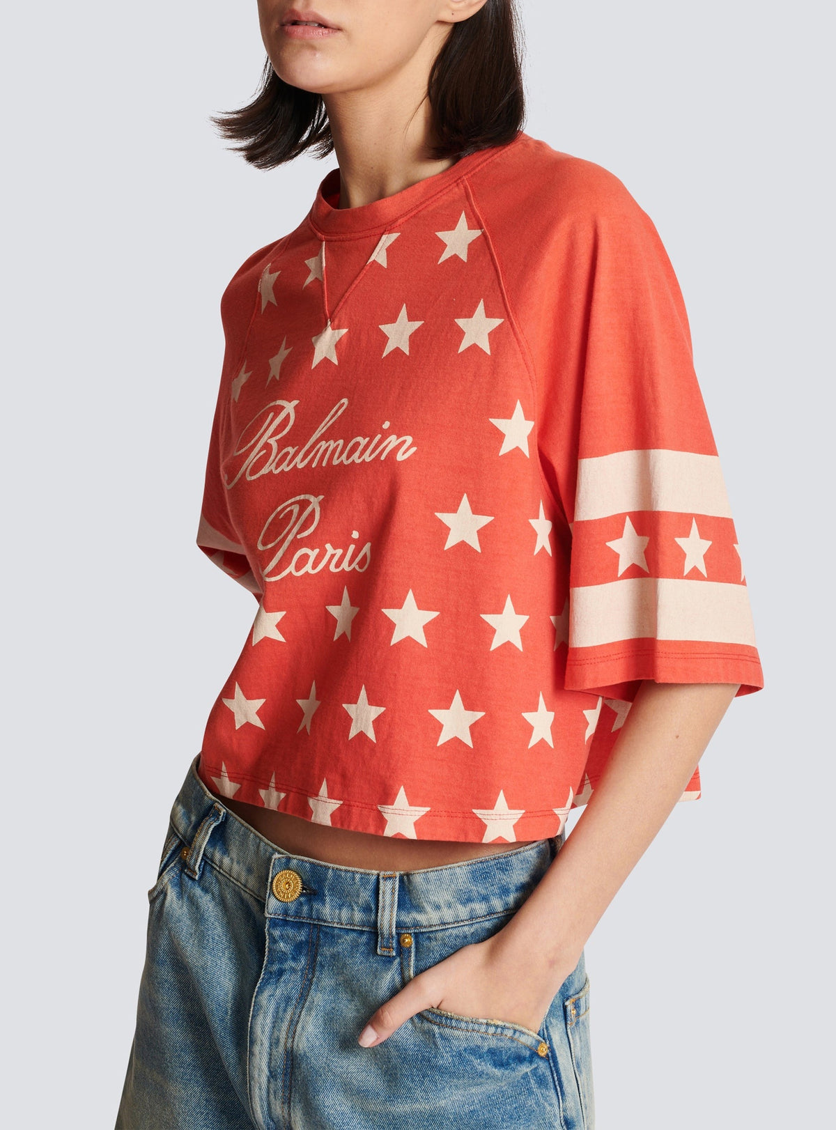 T-shirt Etoiles - Coquelicot & Crème