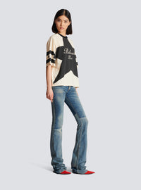 T-shirt balmain signature étoiles - Blanc