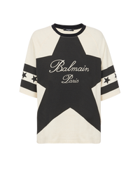 T-shirt balmain signature étoiles - Blanc