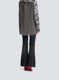 Chemise à imprimé paisley en soie - Noir & Ivoire