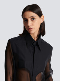 Chemise western en soie - Noir