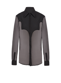 Chemise western en soie - Noir