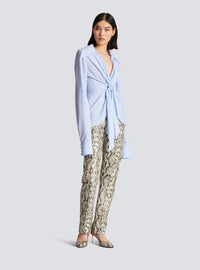 Chemise nouée vichy - Bleu Pâle & Blanc
