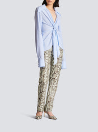 Chemise nouée Vichy - Bleu Pâle & Blanc