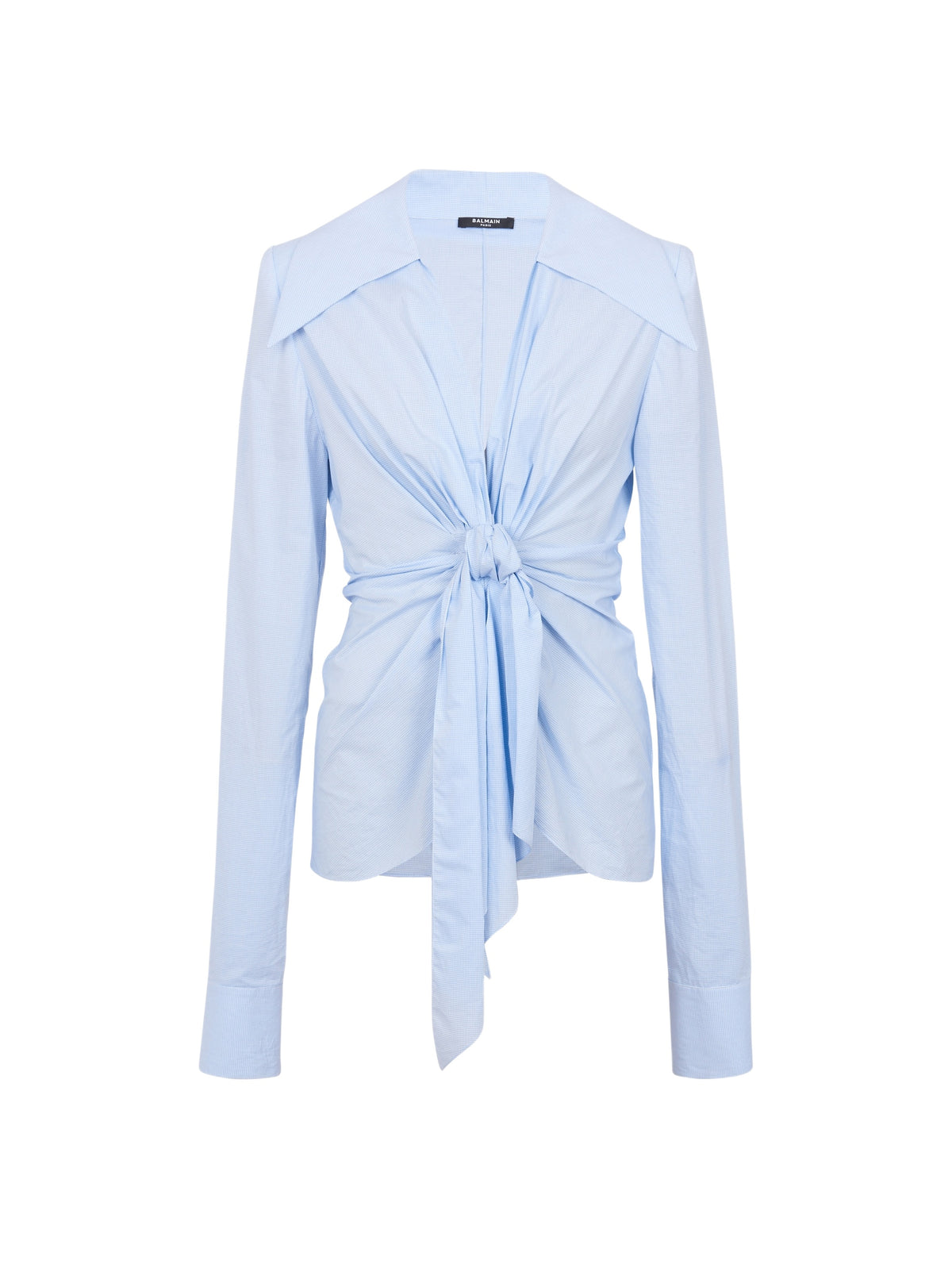 Chemise nouée vichy - Bleu Pâle & Blanc