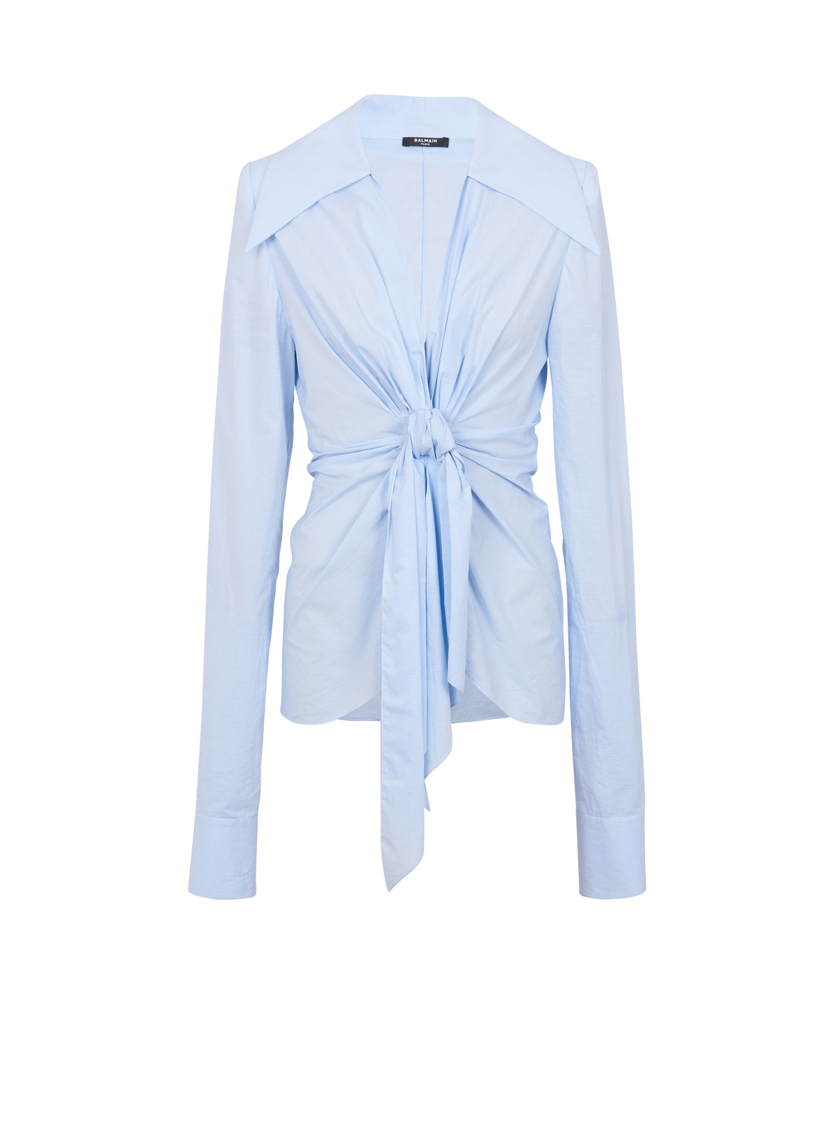 Chemise nouée vichy - Bleu Pâle & Blanc