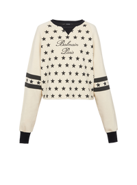 Sweat-shirt balmain signature étoiles - Blanc