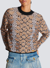 Knit sweater - Black & Camel & White