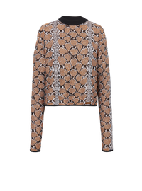 Pull en maille python - Noir & Camel & Blanc