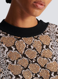 Knit sweater - Black & Camel & White