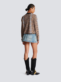 Pull en maille python - Noir & Camel & Blanc