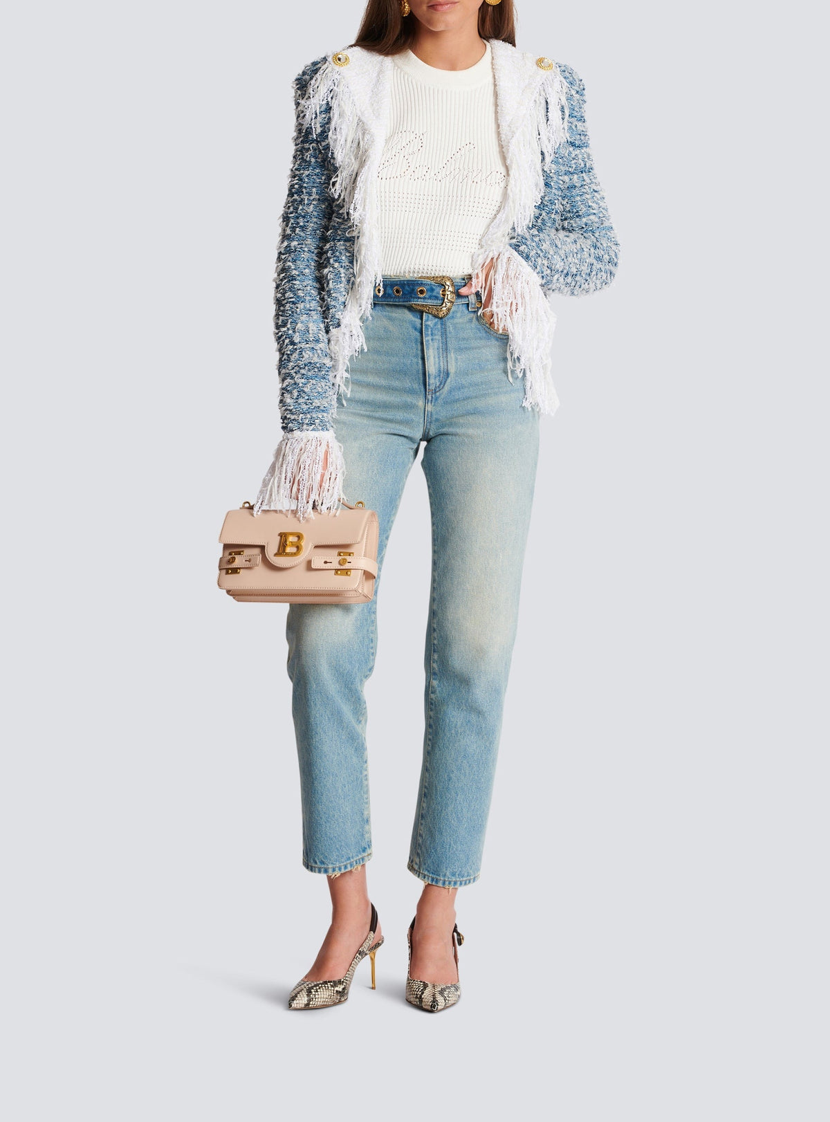 Pull signature en maille - Blanc