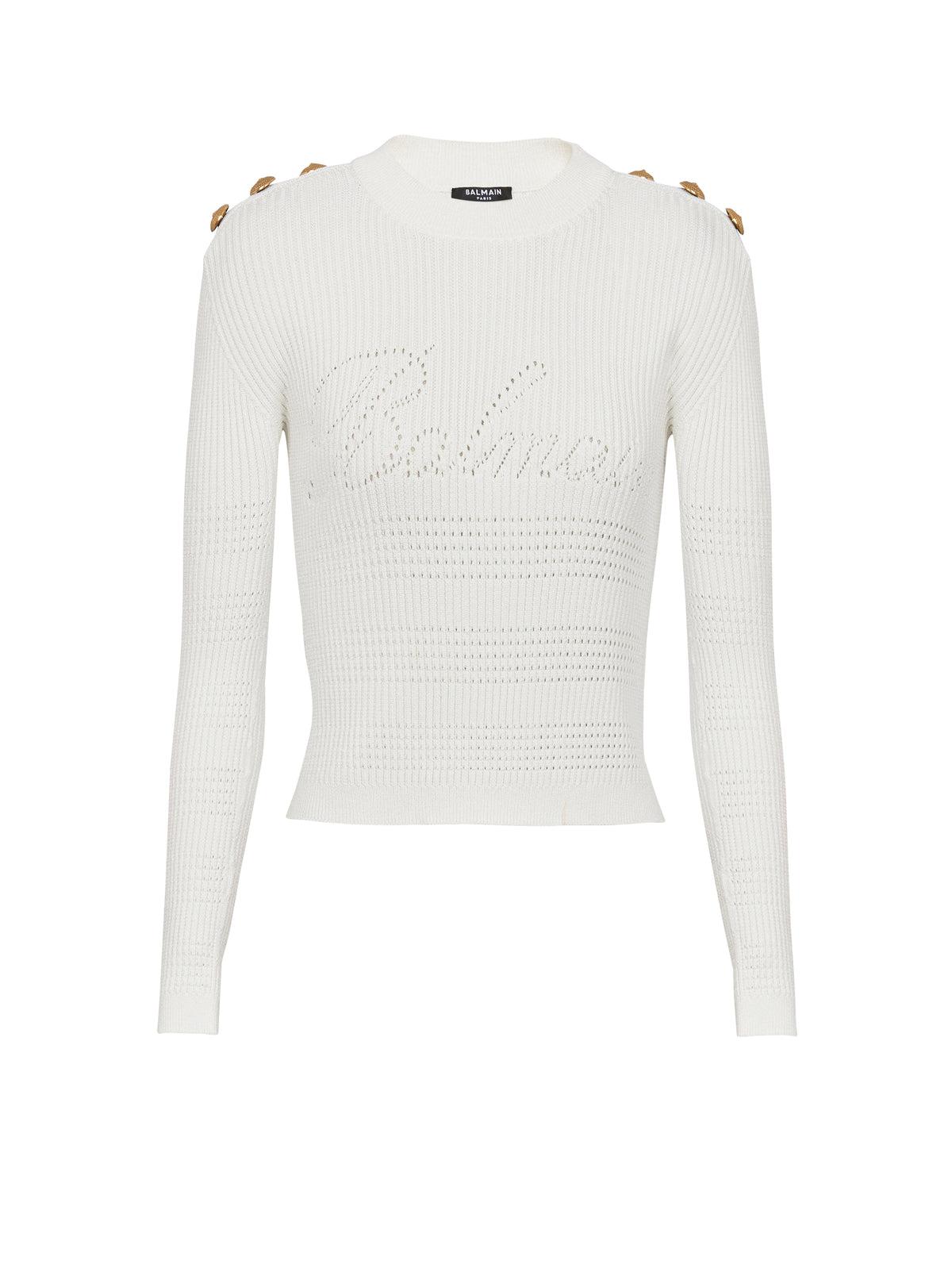 Pull signature en maille - Blanc