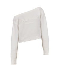 Pull à épaules dénudées en laine - Blanc
