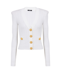 Cardigan en maille à boutons - Blanc