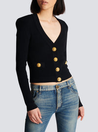 Cardigan en maille à boutons - Noir