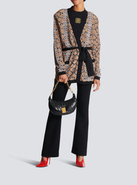 Cardigan en maille - Noir & Camel & Blanc