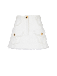 Jupe trapèze en tweed - Blanc