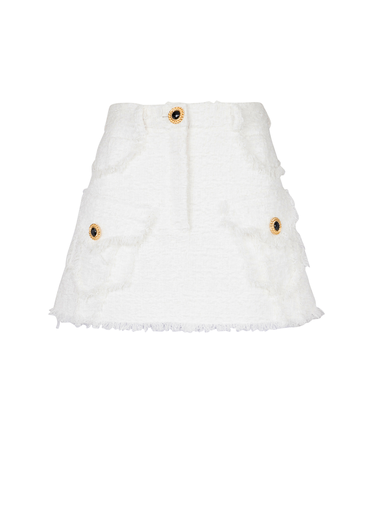 Jupe trapèze en tweed - Blanc