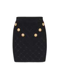Jupe 6 boutons en maille - Noir