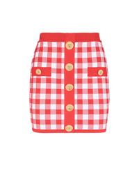 Jupe en fine maille vichy - Rouge