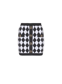 Jacquard short skirt - Black & White