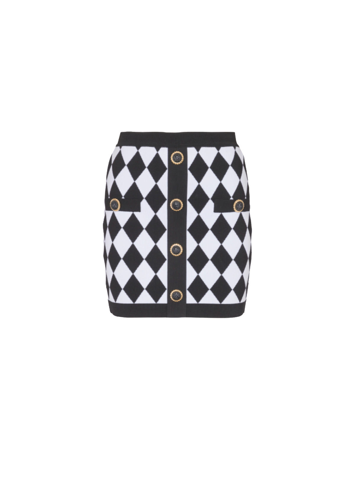 Jacquard short skirt - Black & White