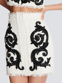 Jupe en tweed baroque - Blanc & Noir