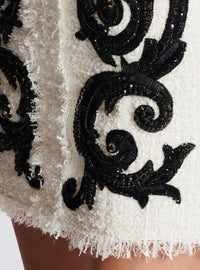 Jupe en tweed baroque - Blanc & Noir