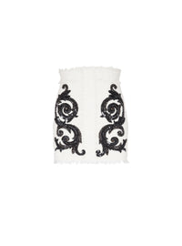 Baroque tweed short skirt - White & Black