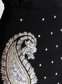 Jupe brodée paisley et étoiles - Noir & Cristal