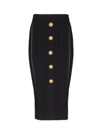 Knit midi skirt - Black