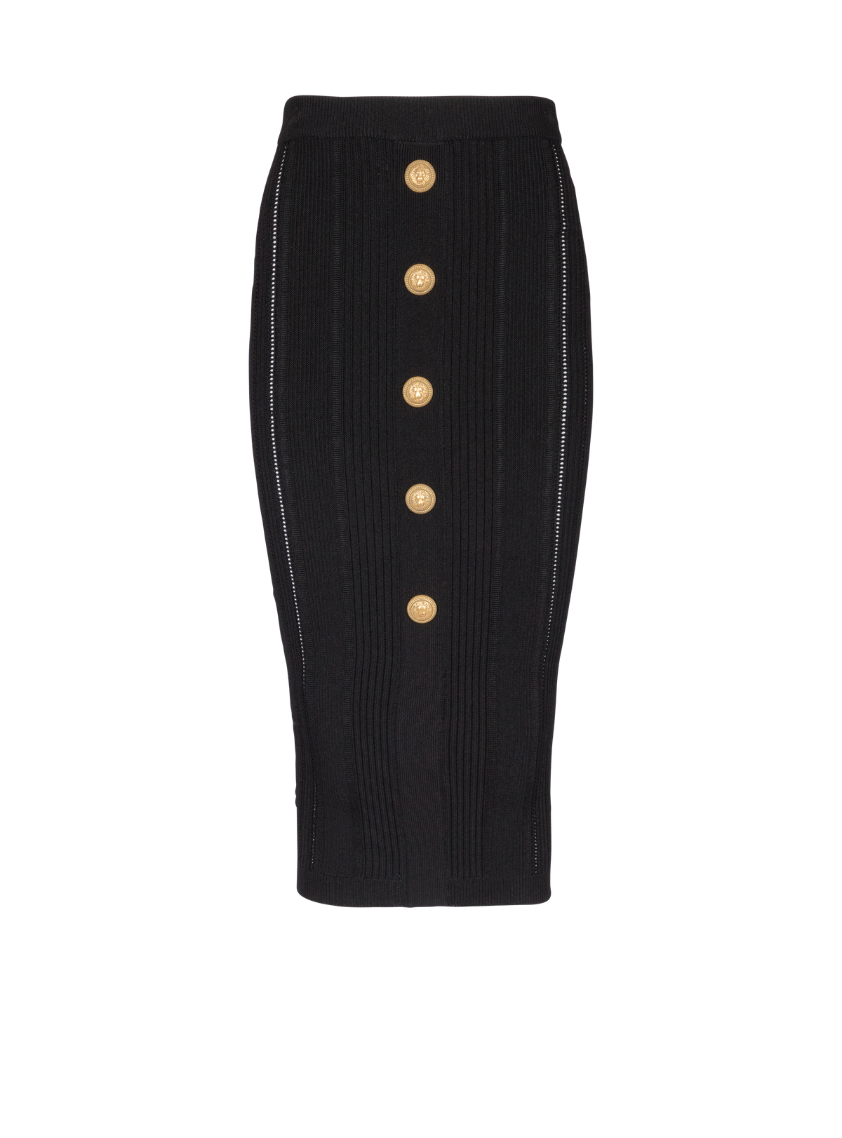 Jupe 5 boutons en maille - Noir