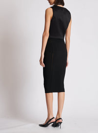 Knit midi skirt - Black