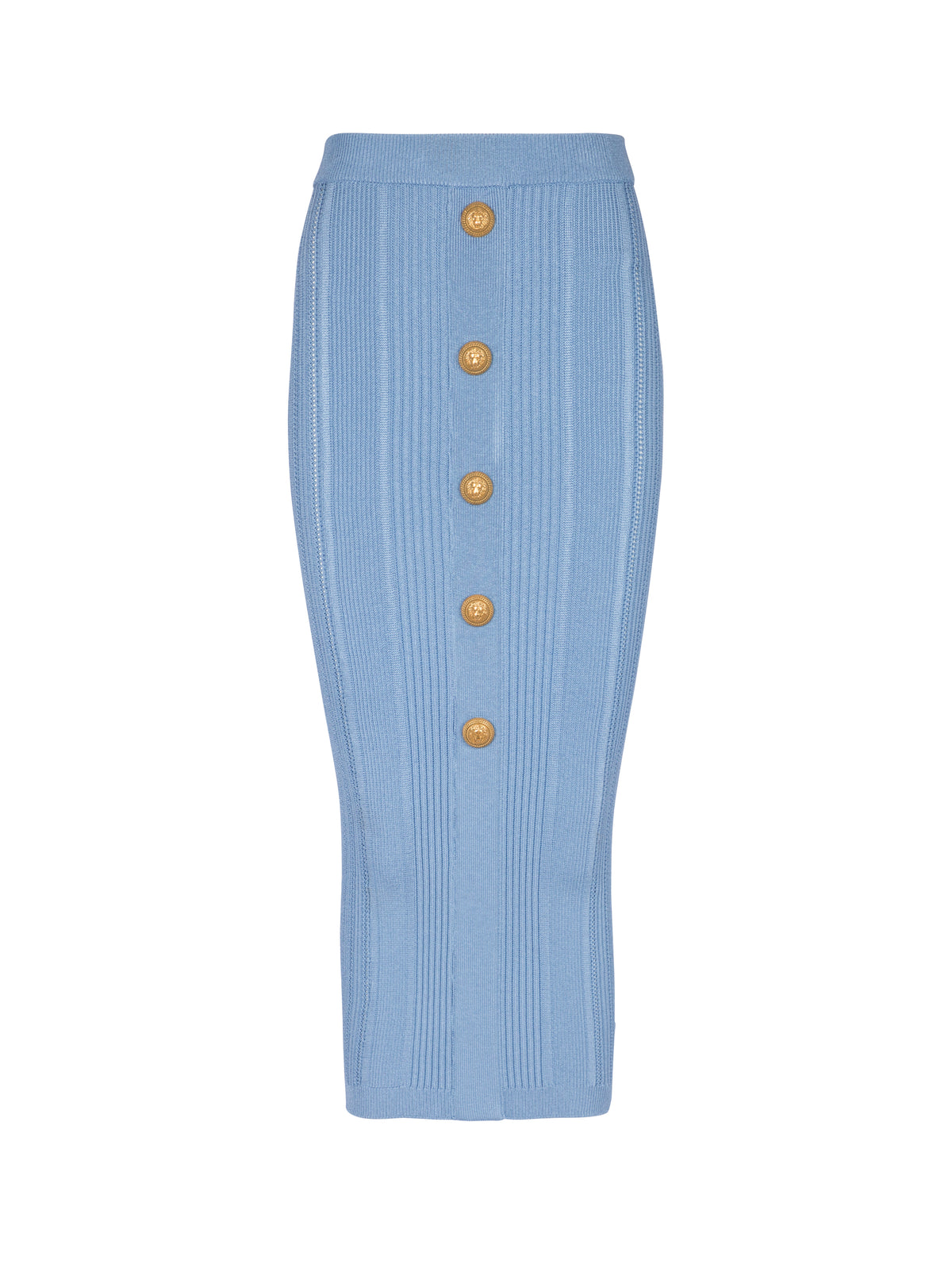 Jupe midi en maille - Bleu Pâle