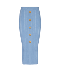 Jupe 5 boutons en maille - Bleu Pâle