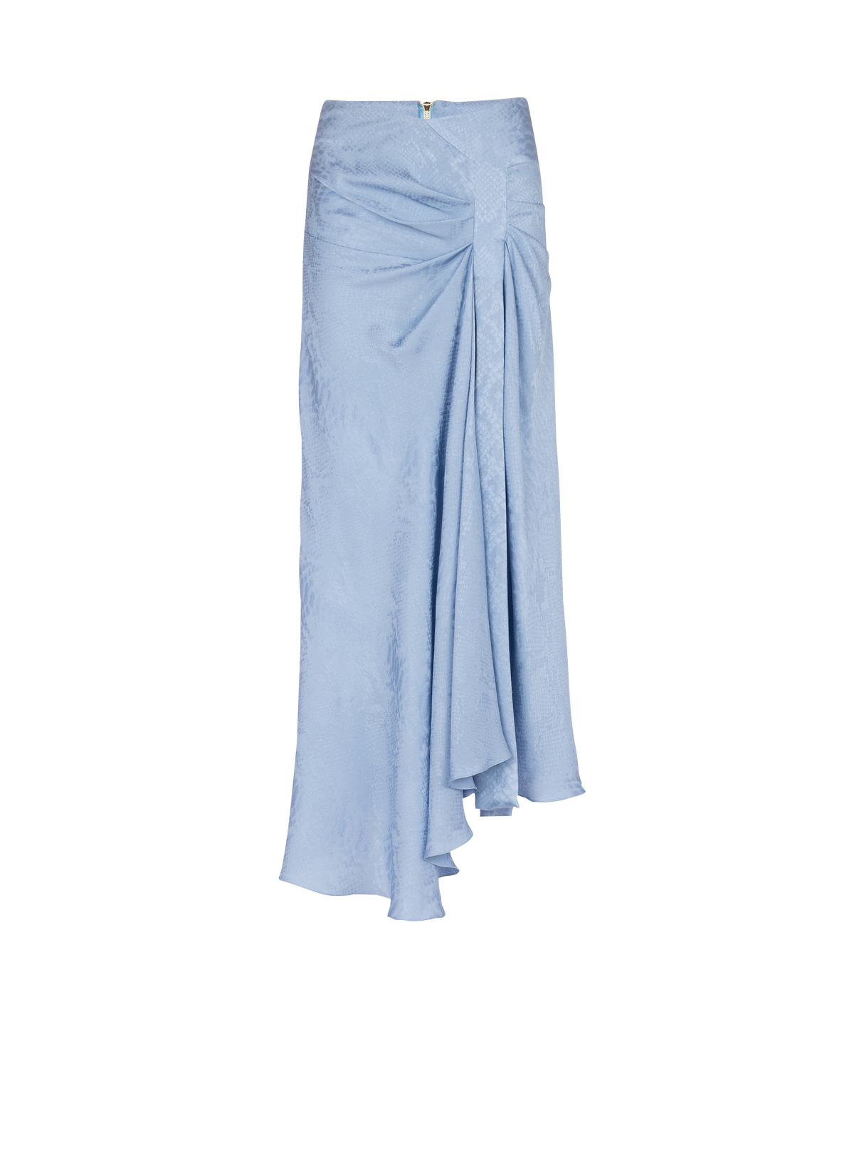 Jupe en jacquard de soie python - Bleu Pâle