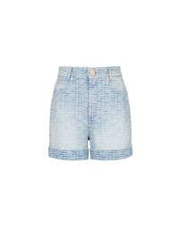 Monogram denim shorts - Jean Blue