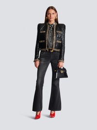 Jean bootcut western en denim - Noir Délavé