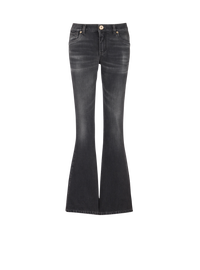 Jean bootcut western en denim - Noir Délavé