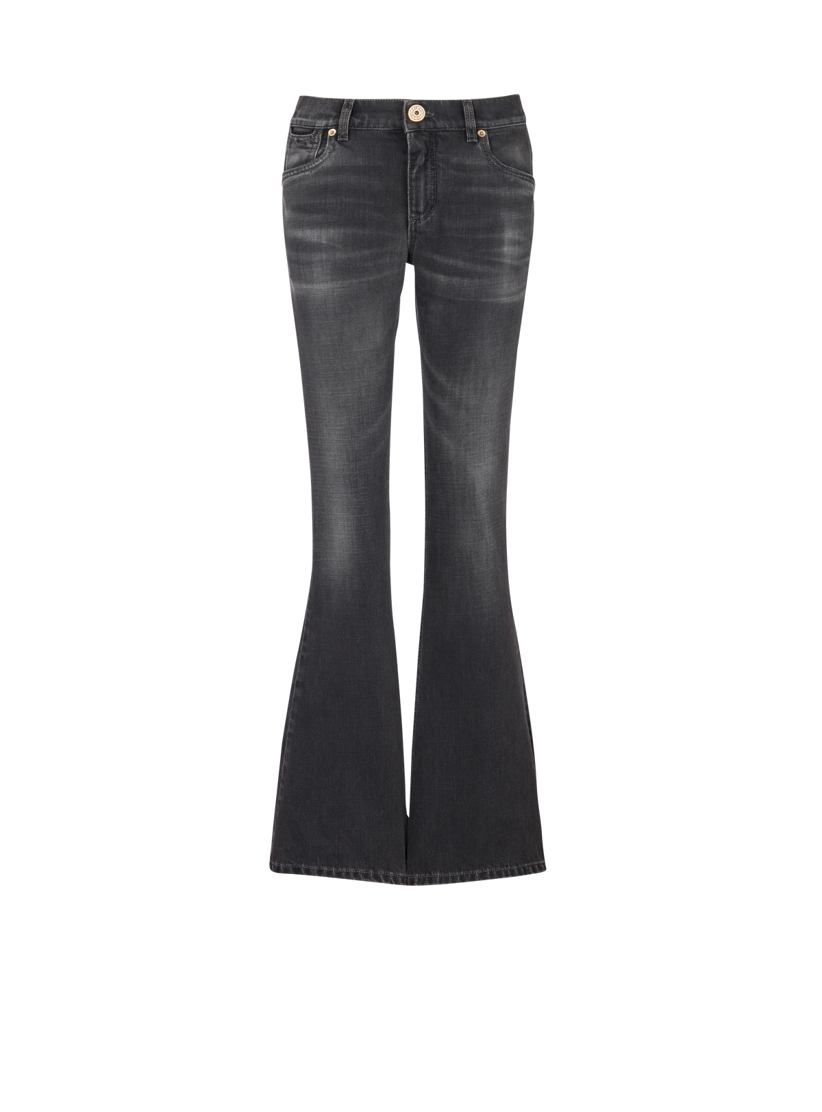 Jean bootcut western en denim - Noir Délavé